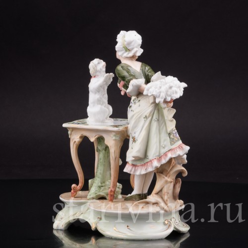 Горничная с собачкой, Volkstedt, Германия, кон. 19 в