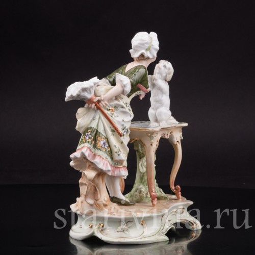 Горничная с собачкой, Volkstedt, Германия, кон. 19 в