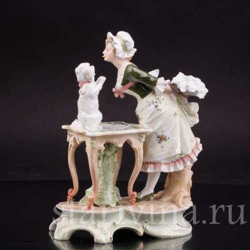 Горничная с собачкой, Volkstedt, Германия, кон. 19 в