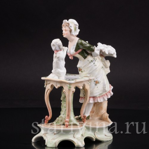 Горничная с собачкой, Volkstedt, Германия, кон. 19 в