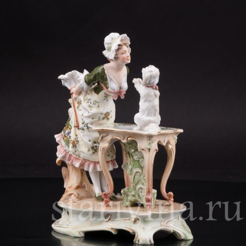 Горничная с собачкой, Volkstedt, Германия, кон. 19 в