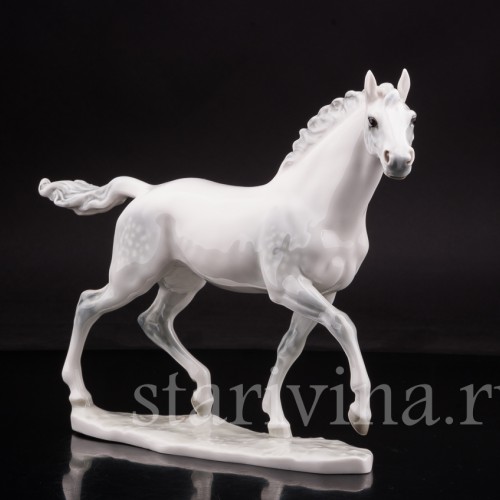 Фарфоровая статуэтка Белая лошадь, Hutschenreuther, Германия, 1970 гг.