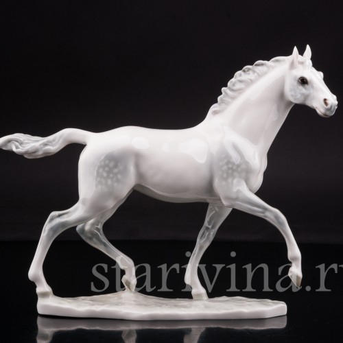 Фарфоровая статуэтка Белая лошадь, Hutschenreuther, Германия, 1970 гг.