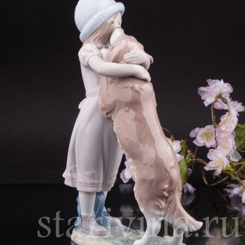 Фарфоровая статуэтка Девочка с собакой, Lladro, Испания, 2001 г.