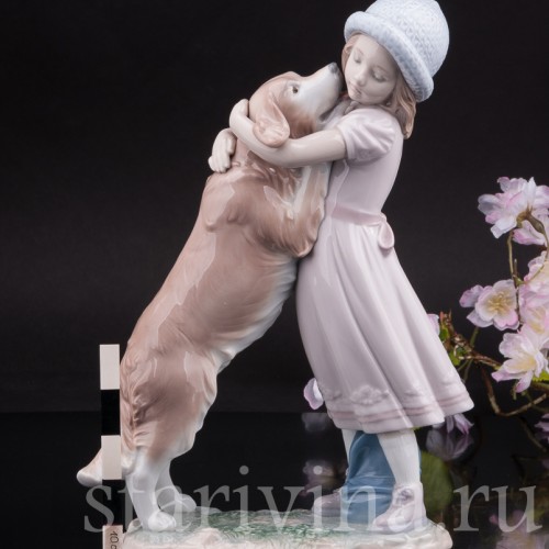 Фарфоровая статуэтка Девочка с собакой, Lladro, Испания, 2001 г.