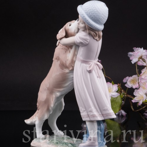 Фарфоровая статуэтка Девочка с собакой, Lladro, Испания, 2001 г.