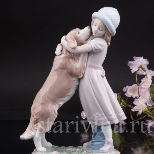 Фарфоровая статуэтка Девочка с собакой, Lladro, Испания, 2001 г.