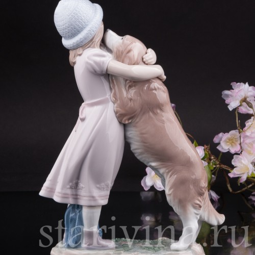 Фарфоровая статуэтка Девочка с собакой, Lladro, Испания, 2001 г.
