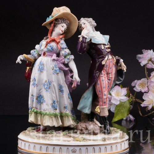 Статуэтка из фарфора Галантная пара, Дрезден, Германия, кон. 19 - нач. 20 вв.