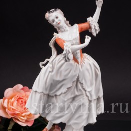 Фарфоровые статуэтки Танцовщица рококо, Rosenthal, Германия, 1948 г.
