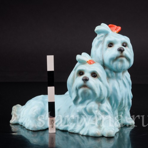 Фигурка из фарфора Две болонки, Keramos, Австрия, пер. пол. 20 в.