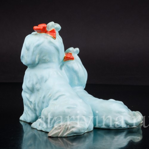 Фигурка из фарфора Две болонки, Keramos, Австрия, пер. пол. 20 в.