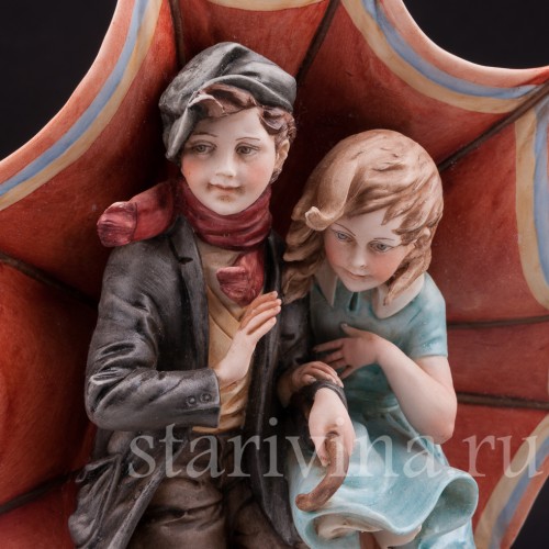 Фарфоровая статуэтка Под зонтом, Bruno Merli, Италия, сер. 20 в.