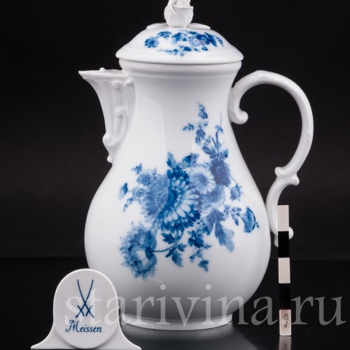 Фарфоровый чайник Хризантемы, Meissen, Германия, сер. 20 в.