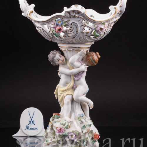 Фарфоровая Фруктовница два путти, Meissen, Германия, 1977 г.
