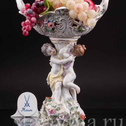 Фарфоровая Фруктовница два путти, Meissen, Германия, 1977 г.