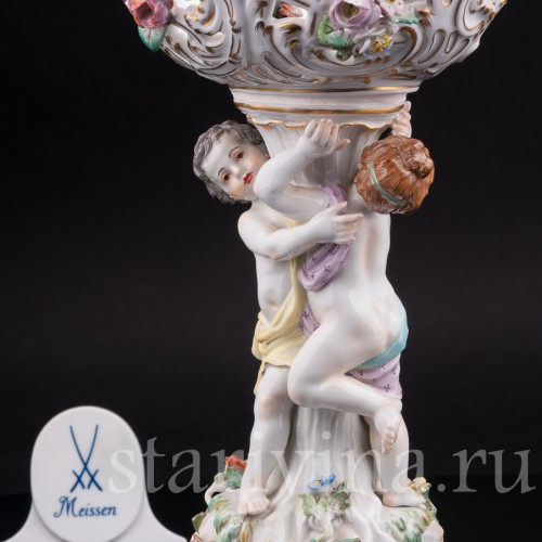 Фарфоровая Фруктовница два путти, Meissen, Германия, 1977 г.