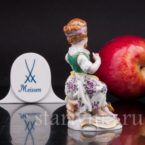 Фарфоровая статуэтка Девочка с птичкой, Meissen, Германия, 1971 г.