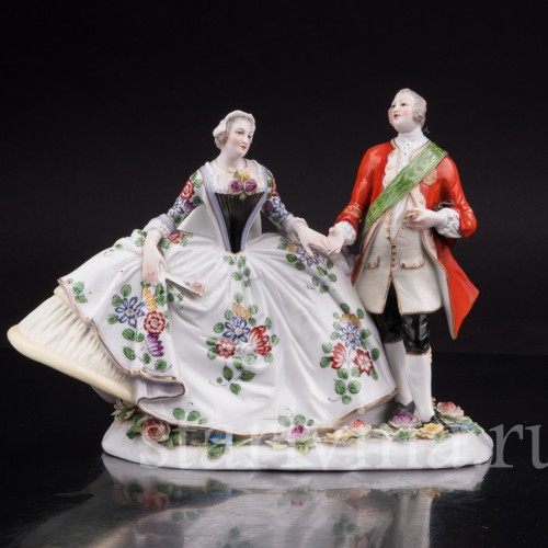 Фарфоровая композиция Галантная пара , Volkstedt, Германия, до 1935 года.