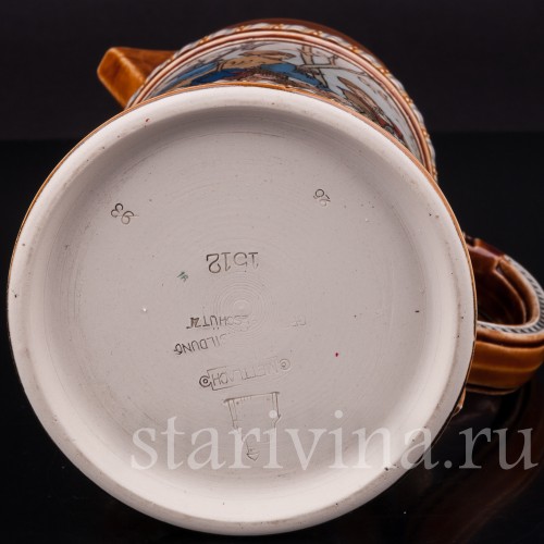 Антикварный пивной кувшин Ландскнехты, 1л, Villeroy & Boch, Германия, 1893 г.