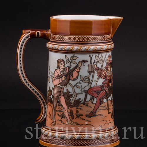 Антикварный пивной кувшин Ландскнехты, 1л, Villeroy & Boch, Германия, 1893 г.