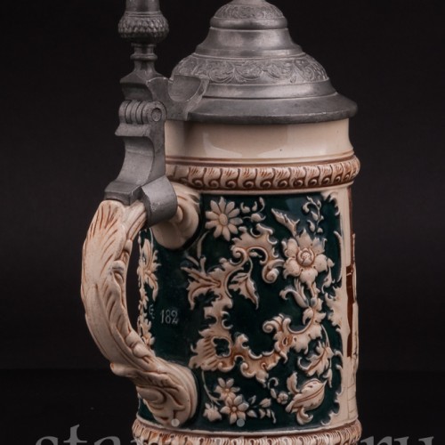 Старинная пивная кружка Шахматная партия, 0.5 л, Marzi & Remy, Германия, нач. 20 в.