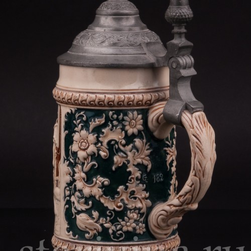 Старинная пивная кружка Шахматная партия, 0.5 л, Marzi & Remy, Германия, нач. 20 в.