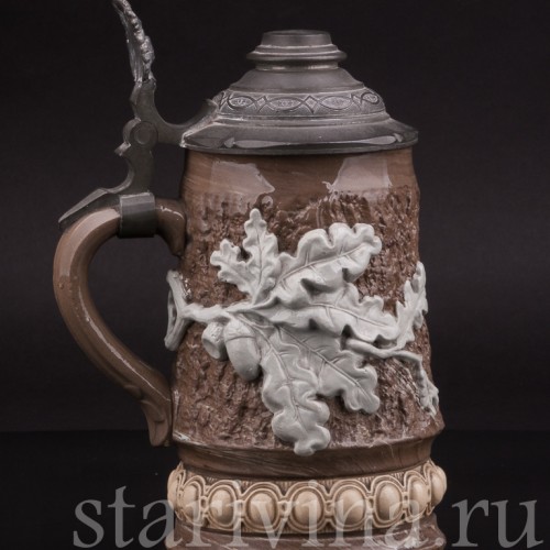 Антикварная пивная кружка Дуб, Villeroy & Boch, Германия, сер. - кон. 19 в.