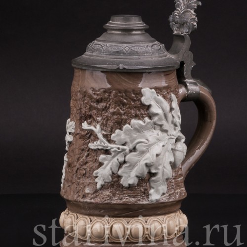 Антикварная пивная кружка Дуб, Villeroy & Boch, Германия, сер. - кон. 19 в.