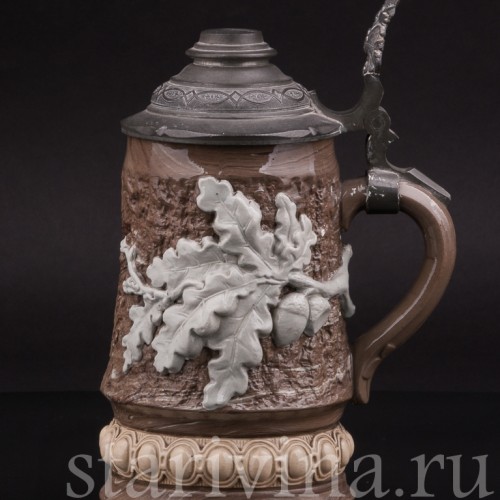 Антикварная пивная кружка Дуб, Villeroy & Boch, Германия, сер. - кон. 19 в.