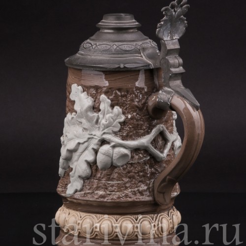 Антикварная пивная кружка Дуб, Villeroy & Boch, Германия, сер. - кон. 19 в.