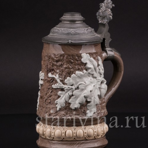 Антикварная пивная кружка Дуб, Villeroy & Boch, Германия, сер. - кон. 19 в.