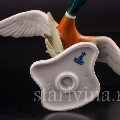 Фигурка птицы из фарфора Селезень, Alka Kaiser, Германия, до 1991 года.