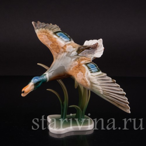Фигурка птицы из фарфора Селезень, Alka Kaiser, Германия, до 1991 года.