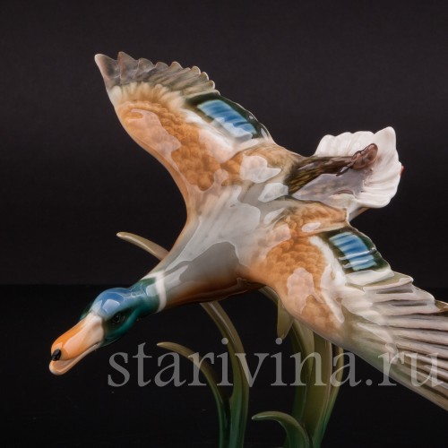 Фигурка птицы из фарфора Селезень, Alka Kaiser, Германия, до 1991 года.