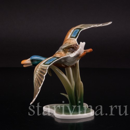 Фигурка птицы из фарфора Селезень, Alka Kaiser, Германия, до 1991 года.