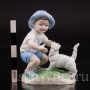 Фарфоровая фигурка Мальчик, играющий с кошкой, Royal Worcester, Великобритания, сер. 20 века.