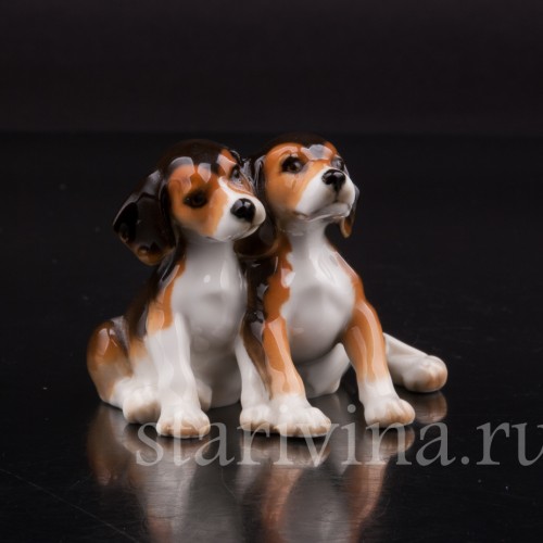 Два бигля, миниатюра, Hutschenreuther, Германия, 1980 гг.