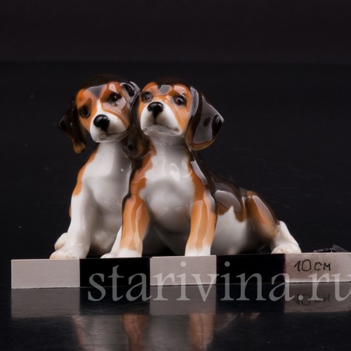 Два бигля, миниатюра, Hutschenreuther, Германия, 1980 гг.