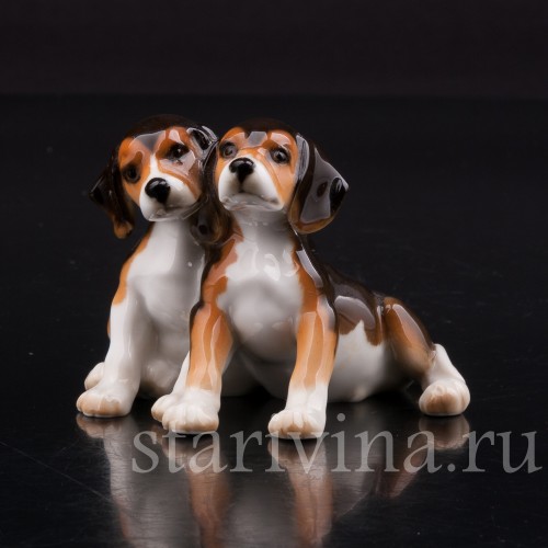 Два бигля, миниатюра, Hutschenreuther, Германия, 1980 гг.