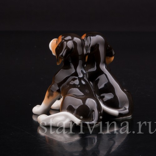 Два бигля, миниатюра, Hutschenreuther, Германия, 1980 гг.