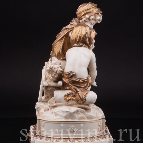 Композиция из фарфора Аллегория зимы, дети у костра, Karl Ens, Германия, 1900 гг.