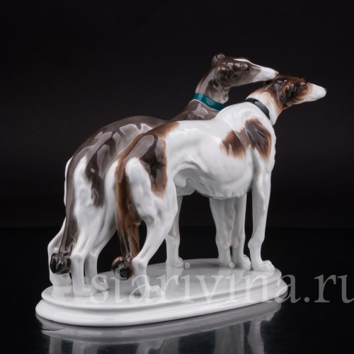 Фарфоровая статуэтка собак Две борзые, Karl Ens, Германия, 1920-30 гг.