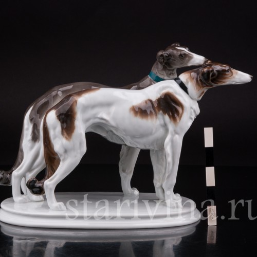 Фарфоровая статуэтка собак Две борзые, Karl Ens, Германия, 1920-30 гг.