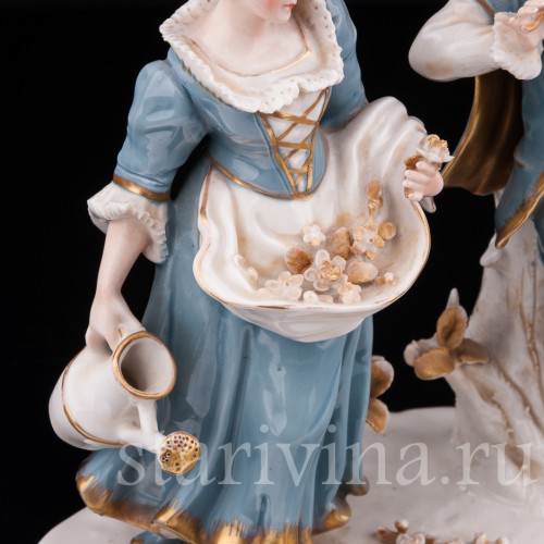Фарфоровая статуэтка Цветочники, Sitzendorf, Германия, кон. 19 - нач. 20 вв.