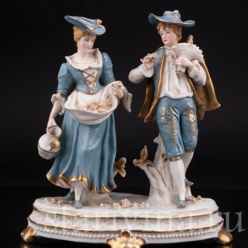 Фарфоровая статуэтка Цветочники, Sitzendorf, Германия, кон. 19 - нач. 20 вв.