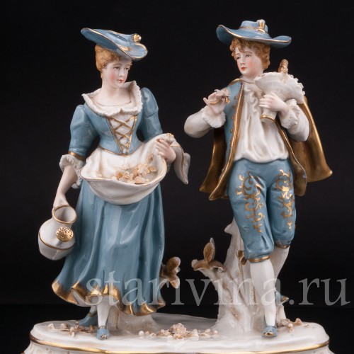 Фарфоровая статуэтка Цветочники, Sitzendorf, Германия, кон. 19 - нач. 20 вв.