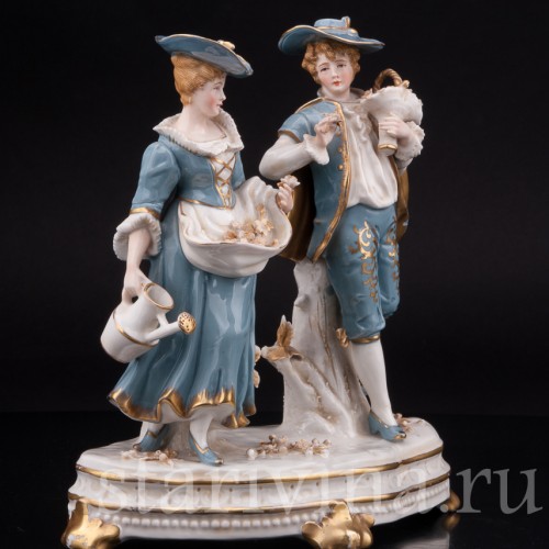 Фарфоровая статуэтка Цветочники, Sitzendorf, Германия, кон. 19 - нач. 20 вв.