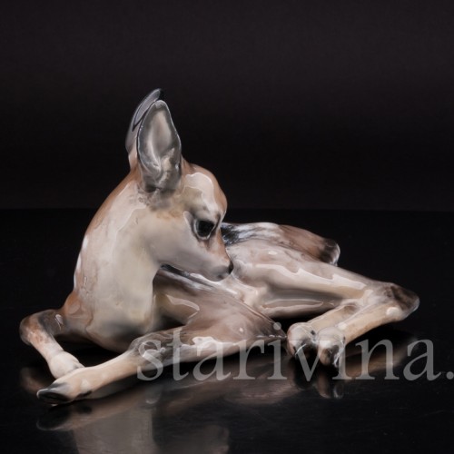 Фигурка из фарфора Лежащий олененок, Rosenthal, Германия, 1930-40 гг.