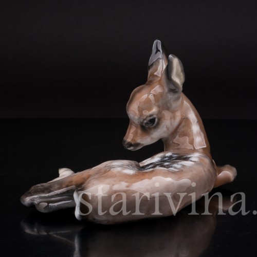 Фигурка из фарфора Лежащий олененок, Rosenthal, Германия, 1930-40 гг.